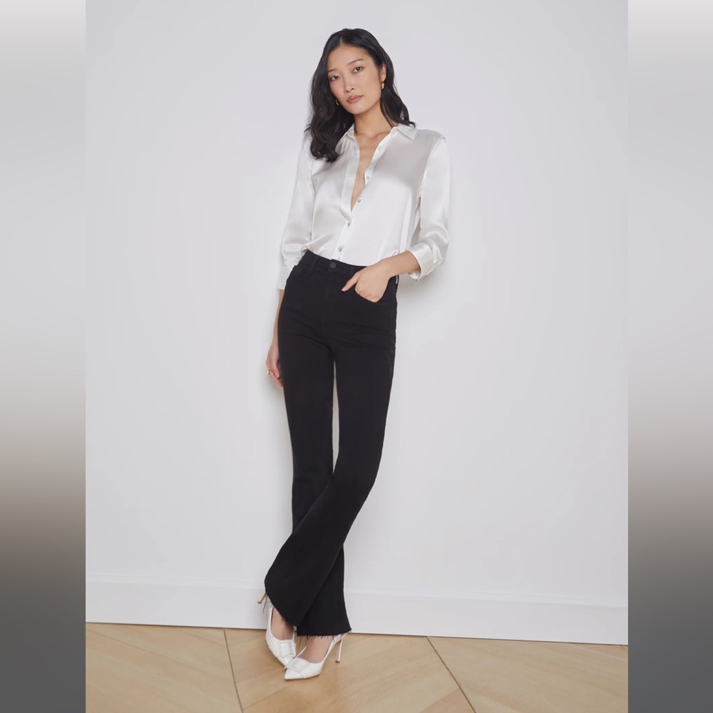 L'AGENCE Black Straight Leg Tailored Pants